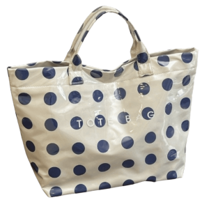 Waterproof Polka Dot Tote Bag Large-Capacity Soft Multifunctional PVC Handbag Polyester Round Casual Shopping Bag Summer