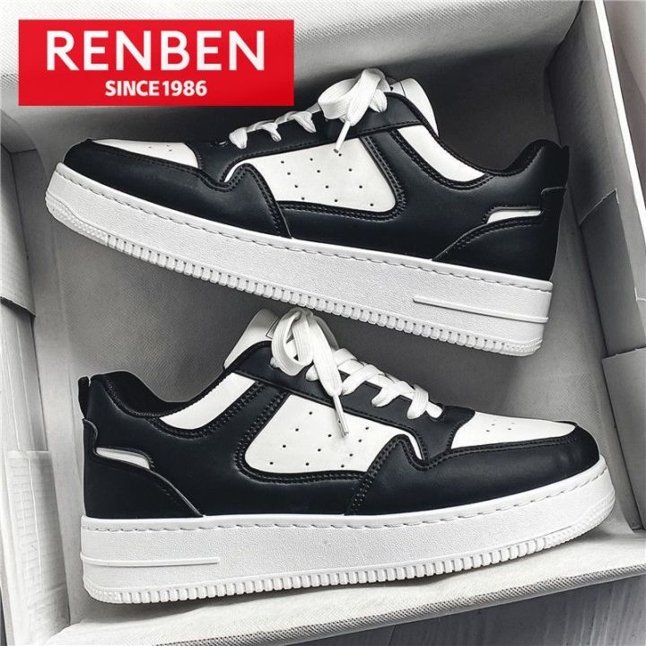 RENBEN Men's sports shoes trend versatile platform white shoes