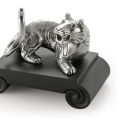 Royal Selangor Chinese Zodiac Collection Pewter Tiger Zodiac Figurine with Black Bonded Porcelain Base Gift. 