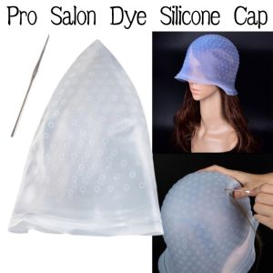 Professional Salon Dye Silicone Cap Highlight Rubber Frosted Cap with Hook Tinted Highlight Reusable