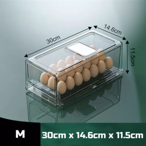 HKStorae Drawer Refrigerator Box PET Stackable Fridge Organizer Storage Box Kitchen Food Fridge Storage Container Egg Food Refrigerator Storage Box