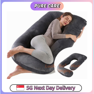 【Pure Care】 Crystal Velvet Pregnancy Maternity Pillow U Shaped with Removable Cover Nursing Full Body Pillow
