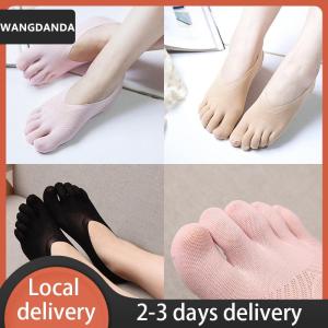 [COD] WANGDANDA Ship within 24 hours Fashion Women Cotton Blend Lace Antiskid Invisible Low Cut Socks Toe Ankle Sock