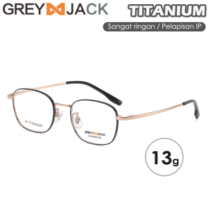 Grey Jack Frame Kacamata Bisa Minus Antiradiasi Blueray Photocromic Kotak Antiradiasi Blueray Photocromic Anti UV Titanium Style Elegant T-98222