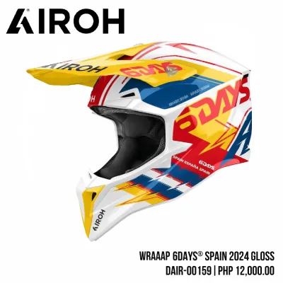 AIROH Off Road Helmet for Motorcycle WRAAAP 6DAYS ® SPAIN GLOSS DAIR-00159 (XXS-XXL) (Made in Italy)