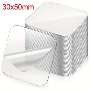10Pcs Reusable Super Strong Double Sided Adhesive Tape Transparent Square Nano Wall Stickers Patch for Home Seamless Waterproof Tapes