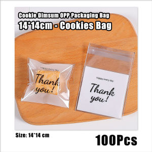 100PCS Cookies Bag Plastic OPP Bag Thank you Pastry Bags Gift Packaging Food Bag Cookie Dim sum Bag