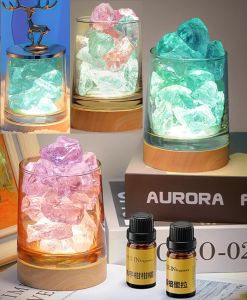 Premium Aroma Diffuser Natural Crystal Stone Aromatherapy Salt Spar Incense Home Indoor Essential Oil Fragrance Decoration