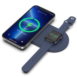 CNAGAIN Giá Đỡ Silicon 2 Trong 1 Đế Sạc Cho Apple Watch Dòng 8 7 6 5 4 Se 3 2 1 Cho iPhone 14 13 12 11 Magsafe Silicone Không Dây Trạm Sạc