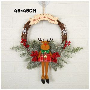 SG [In Stock]Christmas Wreath with decoration Light Christmas Decoration Decoration Christmas Garland Flower