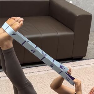 SERAPHYXO Yoga Training Yoga Resistance Band Elastic 8/10/12 Grid Fitness Resistance Bands Beginner Pilates Textile Cotton Auxiliary Stretching Belt Loop Yoga Pilates