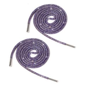 Pack of 2 Rhinestones Shoelaces 140cm Glitter Round Laces Shining Shoe Lace Strings Drawstring Cords Replacement