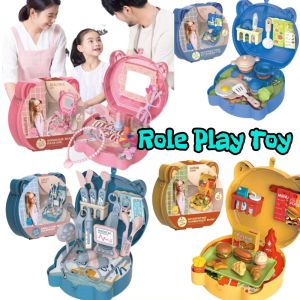 SG Seller| 9/12/14/15pcs Pretend Role Play Toy Set For Kids Role Play Kitchen Toy Dentist Toy Beauty Toy McDonalds toy