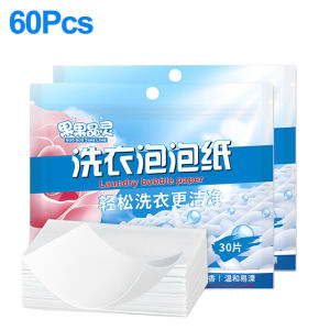 90Pcs Laundry Tablets Cleaning Washing Powder Clothes Detergent Sheets Strong Decontamination Concentrated Laundry Soap Paper