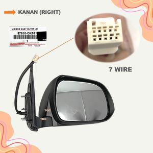 ORIGINAL TOYOTA HILUX VIGO KUN25 KUN26/FORTUNER AUTOFLIP SIDE MIRROR DOOR RIGHT LEFT CERMIN SISI PINTU KIRI KANAN 7 WIRE