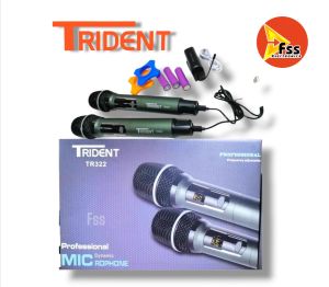 Trident TR322 UHF Double Wireless Professional Dynamic Microphone and Frequency Adjustable.
