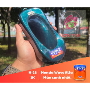 |Xanh nhớt Wave| Sơn xe máy HYPER xanh nhớt Honda Wave Alpha 1K (Code: H-28)