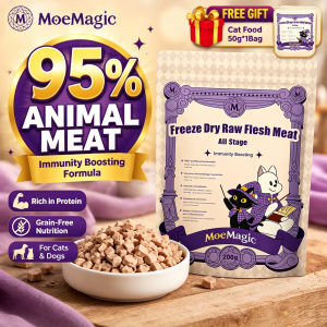 MoeMagic Halal Chicken Freeze Dried 200g 95% Animal Meat 60.9% Protein Add Probiotics + Prebiotics Immunity Boosting Cat/Dog Food snack makanan kucing/makanan anjing