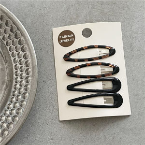 4pcs/set Leopard Print BB Clips Sweet Korean Fashion Hair Side Clips Y2K Lolita Girls Bangs Hairpins Women Styling Accessories H260729