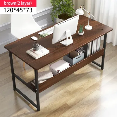120CM Meja belajar Study table Student Desk Computer Table modern Student writing meja Double Layer Office desk living room furniture 办公桌