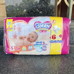 Tã dán bỉm dán Bobby gói đại siêu đại size S80 M76 L68 XL62 Siêu thấm khô thoáng