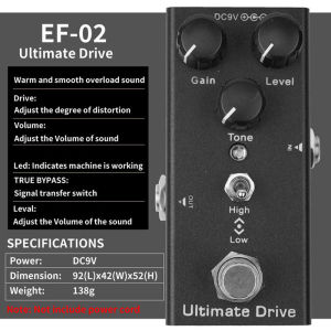 MINSINE Mini Distortion Electric Guitar Effect Pedal Compact Musical Instrument Accessory for Rock Practice & Live Performance