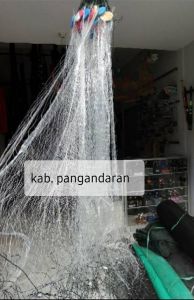 jaring ikan siap pakai 3 lapis tinggi 2m panjang 30m pemberat timah