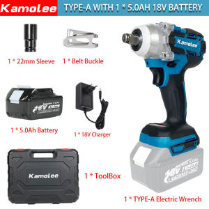 Kamolee Tool DTW700 1800N.m Torsi Kunci Pas Dampak Listrik Tanpa Kabel Kunci Pas Fungsi Ganda[Kompatibel dengan Baterai Makita 18V]