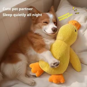 Hot Sale Dog Hug Duck Plush Toys To Relieve Boredom of Squeaky Little Yellow Duck Pet Interactive Plush Doll Pet Supplies