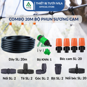 Bộ kit tưới phun sương dây mềm 9/11mm kèm béc phun sương đồng/cam 1 cửa bộ phun sương tưới cây phun sương làm mát tiết kiệm chi phí thi công lắp đặt đơn giản ngay tại nhà