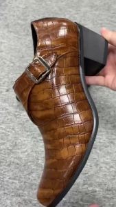 Men Leather Shoes Wedge Heel Leather Shoes Men Fashion Groom Wedding Shoes Thick-Soled Heightening Leather Shoes 6cm Men Formal Leather Shoes Oxford Shoes Formal Leather Shoes Work Leather Shoes High Heel Leather Shoes