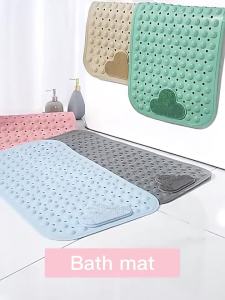 20261pc Anti-Slip Shower Stall Mat with Drainage Holes & Suction Cup - Heavy-Duty PVC Bath Mat Non-Slip Backing Easy-Clean Surface for Home Hotel Car Spa Bathroom - Machine Washable Shower Mat Non Slip Hotel Bathroom Accessorydsfd
