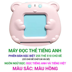 Máy đọc thẻ học tiếng Anh thông minh cho bé phiên bản mới hỗ trợ tiếng Việt loa to không bị rè sử dụng pin sạc Bảo hành 6 tháng.