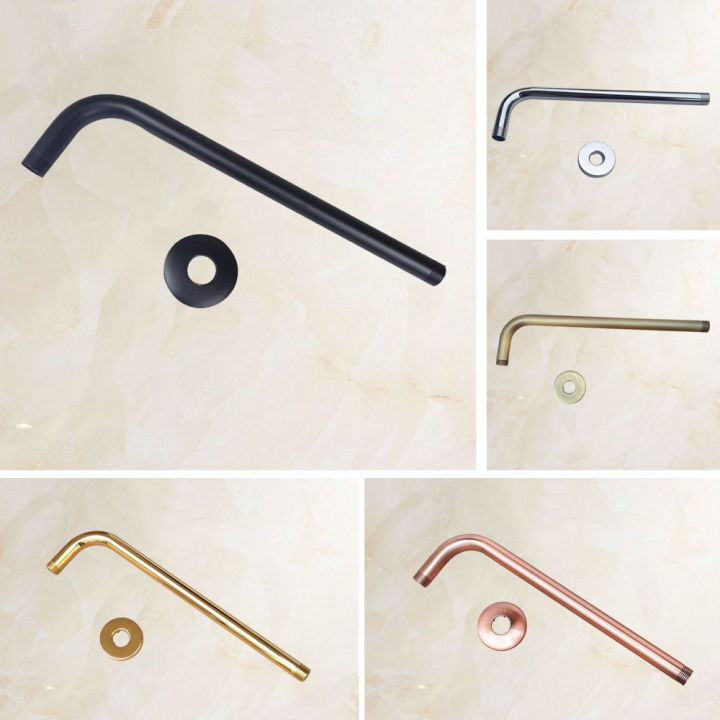 Gold Black Brass Wall Mounted Shower Head Extension Pipe 12" Long