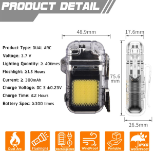 ส่วนโค้งไฟฟ้าคู่ กันลม/กันน้ำ ไฟแช็ก ไฟแช็คเท่ๆสวยๆ ไฟฉายพกพา ไฟแช็ค ไฟแช็คไฟฟ้า usb ไฟแช็คแปลกๆ ของขวัญที่ผู้ชายชอบ