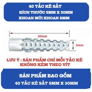 COMBO 40 Tắc Kê Sắt Không Kèm Vít Chịu Lực Cực Tốt Không Sợ Bung Và Rơi Rớt Mọi Vật Dụng Treo Tường Khi Lắp Đặt K243