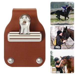 Exhibitor Number Holder Livestock Show Number Holder PU Leather Number Holder Belt Clip for Horse Livestock Competition