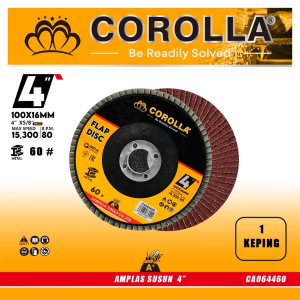 Corolla 4 inci FLAP DISC 100x16mm Grid 40-120 harga per 1 keping Mata Gerinda Amplas Susun Kertas
