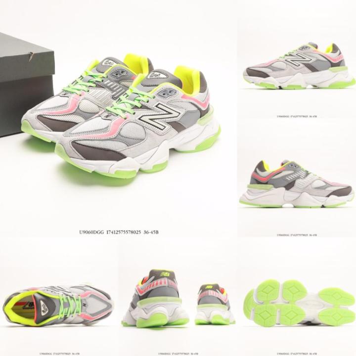 New Balance NB 9060 Giày thể thao và giày thông thường thấp bền và thoáng khí dành cho nam Trắng xanh lá cây