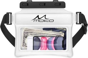 Moko Bao đựng điện thoại chống thấm nước Túi đeo hông Túi đeo thắt lưng trôi bơi ví đeo hông lặn túi tương thích với iPhone 14 13 12 11 Pro Max x/XR/XS Max Galaxy S21 Ultra/S9/Note 10 Plus điện thoại di động túi không thấm nước biển tàu du lịch cần thiết