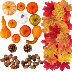 YOYO CHARMING 50Pcs/Pack Leaf Simulated Maple Leaves Maple Leaves Plants Stacked Maple Leaves Elegant DIY Artificial Leaf Plants Photo Props