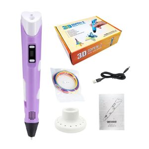 3D Printing Pen 3D Pen DIY Filament Printing Pen with 10M Filament - 3D PLA Printing Doodle Arts Craft Drawing USB Pen Set LCD V2 Education RBT Starter Kit pen gam panas 3d打印笔