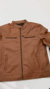 Bell Original Men’s Genuine Goatskin Leather Jacket / Jaket Kulit Asli Lelaki Black / Tan - 0033