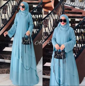 ZIFA FASHION // COD // NABILA DRESS FREE PASHMINA TERBARU // GAMIS SET HIJAB BESTSELLER LD 110CM PB 140CM // ARABIAN GAMIS CRUTY PAYET TABUR MODIS // ABAYA CRUTY UNDAK PAYET MEWAH // *AR