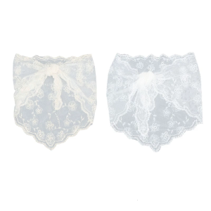 Floral Lace Triangular Skirt for Women Aesthetic Mini Apron Skirt Corset Waist Belt Covering Sarong Scarf Fart Curtain