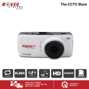 Rover Systems 1080P FHD Video Resolution 12MP Image Resolution Mobile Vehicle Recorder Dashboard Camera White