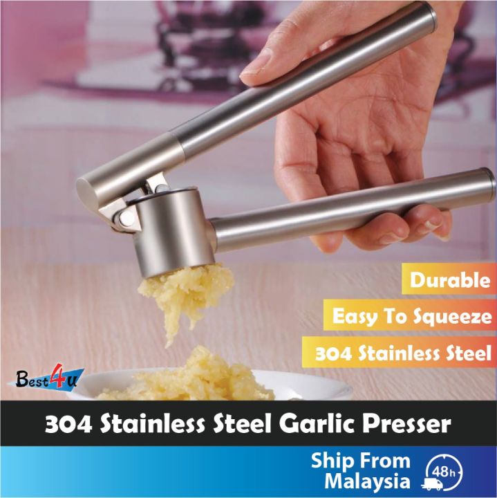 BEST4U 304 Stainless Steel Garlic Hand Presser / Ginger Squeezer / Anti