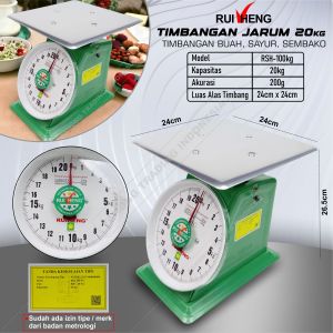 Timbangan Jarum 20kg 100g Timbangan Ayam Daging Buah Sayur Sembako RUIHENG