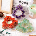 Resin Batu Mentah Kristal Asli Hiasan Pemegang Lilin Pokok Krismas Hiasan Rumah Percutian Krismas Kraf Resin merentas sempadan. 