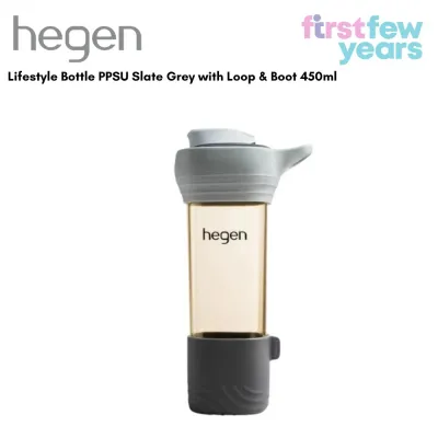 Hegen PCTO™ Lifestyle Bottle PPSU Slate Grey with Loop & Boot 450ml